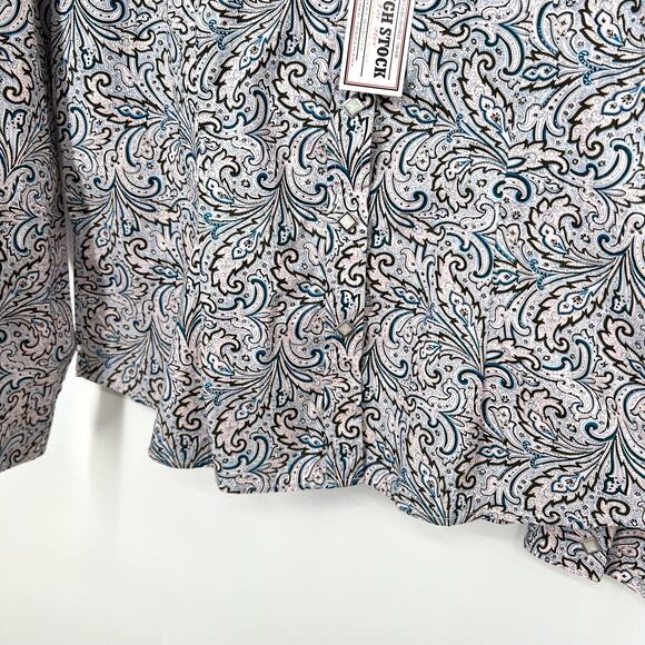 NEW NWT Panhandle Slim Womens XL Pearl Snap Blue Western Shirt Top Rodeo Ranch - Picture 9 of 11
